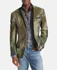 Blazer de comercio exterior a medida de un solo botón con dos botones y bolsillo grande para hombre, chaqueta de traje casual a cuadros de corte ajustado
