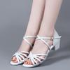 Zapatos de baile latino profesionales para niñas, zapatos de baile blancos para niños, zapatos de práctica para niñas, venta al por mayor