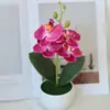 Planta de Orquídea Phalaenopsis Artificial en Maceta Producto Terminado para Decoración de Hogar, Sala de Estar, Boda, Ramo de Mano, Flor Artificial, Accesorio de Fotografía, Decoración del Hogar