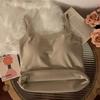 6057# colete de veludo quente de ombro largo para outono e inverno com bojo no peito feminino, copo fixo, U grande, roupa íntima, roupa externa, alça, costas bonitas