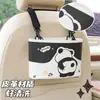El organizador de respaldo de asiento de coche Blue Rain, con un lindo diseño de panda, es una caja de almacenamiento versátil para el coche y un cubo de basura estilo caricatura.