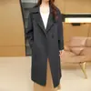 2026 Novo Estilo Gola de Terno Lã de Botão Duplo Casaco de Lã Dupla Face Feminino Casaco Longo de Lã Corta-vento de Outono e Inverno