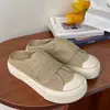 Zapatos Blancos de Velcro sin Cordones para Mujer 2024 Nuevos Zapatos de Lona con Suela Gruesa Punta de Mango para Mujer Zapatos Perezosos de Dos Usos