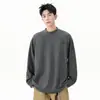 Moletom de Inverno Masculino 380g Solto Gola Redonda Camisa Base Sem Capuz Manga Longa Outono e Inverno Roupa Externa Quente para Meninos