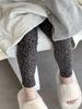Leggings con Estampado de Leopardo Nuevos Estilo Coreano Otoño e Invierno para Niñas Princess Yuyu Leggings Delgados de Terciopelo de Cintura Alta para Bebé