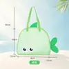 Bolsa fofa para guardar brinquedos de praia infantis, bolsa de malha de grande capacidade para natação, uso ao ar livre na beira-mar, bolsa de praia de malha para maiô
