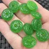 Colgante de Jade Hebilla de Jade Colgante de Collar Hebilla de Jade Tallada por Ambos Lados Colgante de Hebilla de Jade Verde Espinaca Colgante de Llave