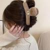 Pinza para el Pelo de Piel de Visón con Pedrería para Otoño e Invierno, Versátil y Elegante, Pinza de Tiburón de Lujo Ligero, Pasador Estilizado para la Parte Trasera de la Cabeza, Accesorio de Cabello de Moda