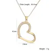 Collar Colgante Corazón Hueco Cortado con Zirconia Chapado en Cobre Oro de 18 Quilates Transfronterizo Europeo y Americano para Mujer, Collar Versátil de Nicho de Gama Alta