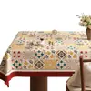 Toalha de Mesa Floral Fresca Impermeável à Prova de Óleo Isolante Térmico 2026 Luxo Leve Ambiente de Alto Padrão Quadrada Lavável para Mesa de Café