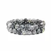 Pulsera Transfronteriza Moda Al Por Mayor Pulsera Nueva de Cuentas de Ojo de Tigre Negro Pulsera de Piedra Mapa Pulsera Magnética Producto Nuevo
