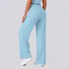 Pantalones de yoga transfronterizos europeos y americanos, finos, amigables con la piel, de cintura alta, pierna recta, corte holgado, ropa de yoga adelgazante, ropa deportiva y para exteriores