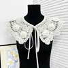 À Venda Direta em Estoque Xale de Tricô Outono e Inverno com Gola Falsa de Amarrar, Vestido Feminino de Ponto Aberto com Contas e Acabamento em Renda, Roupa de Cima Suéter Moletom