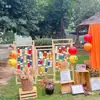 Expositor de Creación Ambiental para Jardín de Infantes Área de Arte Manualidad Tipo de Poste Único Ahorro de Espacio Móvil Pintura Estante Plegable de Madera Maciza