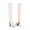 Zapatos de tacón alto zapatos botas mesa de agua zapatos otoño e invierno 2022 botas altas hasta la rodilla sin pantalones comercio exterior botas de jinete tubo de acero baile grueso nuevo mujer