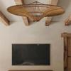 Lámpara de techo de ratán vintage de estilo japonés para sala de estar, dormitorio, comedor, hotel B&amp;B, lámpara de ratán de estilo del sudeste asiático.