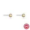 Brincos Delicados de Prata Esterlina S925 com Pequenos Diamantes Coloridos, com Acabamento de Alto Padrão, Versáteis para Uso Diário e Cuidado com as Orelhas