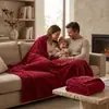 Manta de Flanela com Listras Largas para Dormir Nu, Amiga da Pele, Cobertor para Sofá, Cobertor de Presente Transfronteiriço, Padrão Personalizável