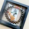 Pulseira de Contas Rudraksha Ébano Pequenas Contas de Ábaco Pingente de Borla Disco de Brincar Estilo Étnico Retro Literário Ornamentos de Mão para Homens e Mulheres