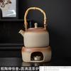 Set de Estufa de Té de Madera Estilo Japonés con Base para Tetera, Calentamiento con Vela, Estufa de Té para Exteriores, Tetera y Tazas de Té Juego Completo
