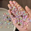 Accesorios para uñas con diseño de flor de cinco pétalos en degradado multicolor, flores pequeñas tridimensionales en degradado fresco estilo pastoral, accesorios para uñas DIY al por mayor