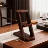 Armário de Mesa de Madeira Maciça para Objetos Curiosos Xícara de Chá Conjunto de Chá Suporte de Exibição Wenwan Pequenos Enfeites Estatuetas Prateleira de Armazenamento em Camadas Mesa de Exibição de Madeira