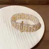 Pulseira multicamadas de pérolas banhada a ouro 18k, luxo leve, moda de alta qualidade, design requintado, joias de nicho
