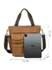 Maletín Portátil de Lona para Hombre, Bolso de Hombro Cruzado Multifuncional de Negocios, Mochila de Gran Capacidad con Múltiples Bolsillos, Bolso Mensajero
