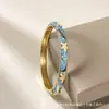 Pulseira de Jada Estilo Chinês Novo Retro Esmalte Cloisonné Cor Gotejamento de Óleo Versátil Alto Padrão Luxo Leve Joia de Mão Pulseira
