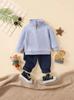 Traje Nuevo para Niños Pequeños de Primavera y Otoño Sudadera Casual de Manga Larga Color Albaricoque con Bolsillo Lateral y Leggings