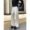 Pantalones de traje casual holgados de corte slim para hombre, pantalones cónicos adelgazantes de talla grande para otoño, pantalones de corte limpio relajados y amplios