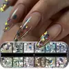 Polvo de Brillo para Uñas Nuevo Transfronterizo, Ojos de Hada Coloridos, Uñas de Princesa Sirena, Polvo de Brillo de Lentejuelas Hexagonales, Paquete Mixto de 12 Compartimentos