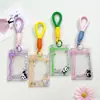 Conjunto de porta-crachá de estudante com cartão deslizante, cartão transparente de campus, bolsa para cartão de refeição, conjunto de identificação com foto love bean, capa protetora, atacado para homens e mulheres