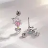 Nuevo Diseño Otoño e Invierno de Hensen Patrón Martillado Estrella Calada Circonita Versátil Diario Perforación de Cartílago Clavo de Hueso del Oído