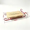 Base de postre de bambú y metal temática navideña, charola para pasteles con forma de trineo, soporte para pasteles de varios niveles, venta al por mayor para fiestas navideñas y bandejas de frutas