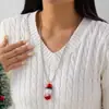 Diseño Creativo Europeo y Americano Colgante de Muñeco de Nieve Blanco Collar Cadena para Suéter de Niñas Navidad Dibujos Animados Lindo Sencillo