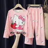 Pijamas infantis do Sudeste Asiático Primavera e Outono manga comprida fino meninos e meninas Crianças médias e grandes verão ar condicionado roupa de casa atacado