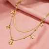 Lele Jewelry Nuevo Collar de Doble Capa Estilo Europeo y Americano Cadena Plana de Serpiente para Clavícula Lujo Ligero Exquisito Joyería Estilo Amazon