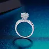Anel Feminino de Prata Esterlina 925 Simples com Diamante Moissanita Transfronteiriço Transmissão ao Vivo Leve Luxo Moissanita Anel Elegante Fábrica Atacado