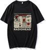 Camiseta de Manga Corta Radiohead Rosa de Moda de Verano para Hombre y Mujer Talla Europea Transfronteriza