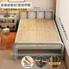Cama plegable de madera maciza para uso de un solo adulto en casa 1.5m Cama de siesta de tablero duro, cama auxiliar para dormitorio, cama pequeña para casa de alquiler