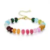 Pulsera de cuentas de ábaco de piedra natural inspirada en la dopamina para mujer, pulsera ajustable estilo bohemio