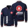 Chamarra con logo de coche para hombre, casual, tendencia de moda deportiva europea y americana, azul marino, negro, cierre, chamarra de calle tipo motociclista para hombre