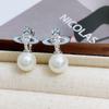Pendientes de botón de perla Saturno con diseño de nicho de temperamento Ainibini, nuevos pendientes de moda dulces y de alto sentido para mujeres