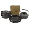 Popular Juego de Ollas para Exteriores de Amazon, Tetera, Juego Portátil de Utensilios de Cocina para Exteriores, Juego de Tres Piezas de Hervidor y Olla para Acampar