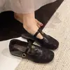 Zapatos Mary Jane de camelia con bloques de color retro para mujer, nueva colección otoño 2026, suela suave, puntera cuadrada, tacón bajo, zapatos casuales de cuero