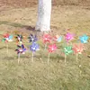 22cm hexagonal puntos rayados plástico seis pétalos molino de viento actividades festivas decoración de jardín molino de viento juguetes para niños
