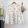 Coleção Outono 2026: Camisa, cardigã e top femininos estilo boneca, com gola alta bordada em jacquard estilo japonês - atacado