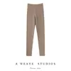 Leggings de cachemir 100% puro para mujer, alta elasticidad, cintura elástica, pantalones de felpa, nuevos pantalones largos de punto para otoño e invierno, modernos