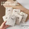 Ropa Interior Dulce Floral para Niñas y Mujeres, Entrepierna Antibacteriano de Algodón Puro, Control de Abdomen de Cintura Media, Braguitas Triángulo de Algodón Puro para Levantar Glúteos para Mujeres